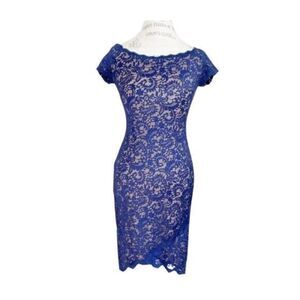 BISOU BISOU NWT Royal Blue Cocktail Night Out Lace Dress SMALL